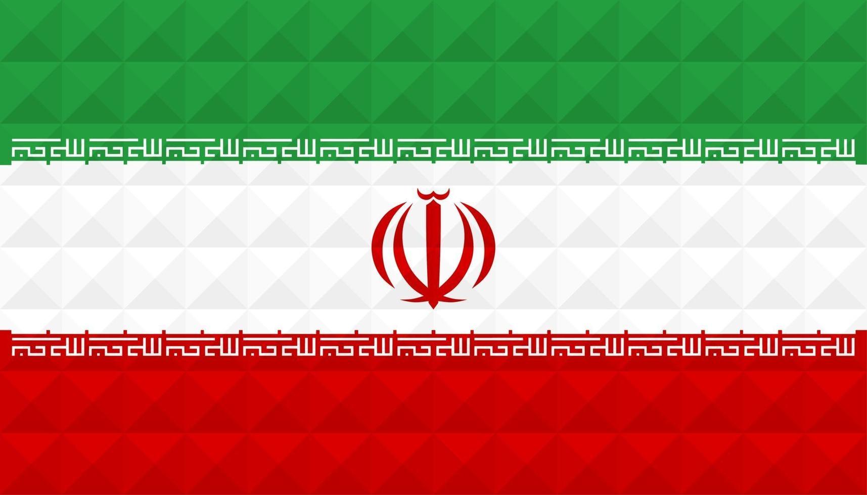 Artistic flag of Iran with geometric wave concept art design vector