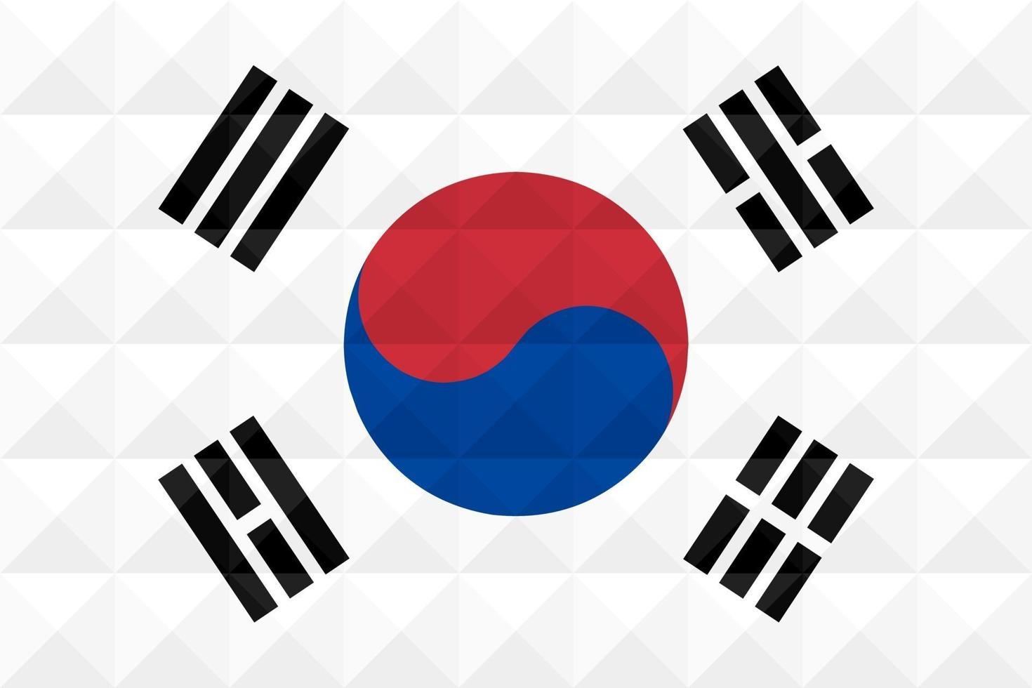 Artistic flag of South Korea with geometric wave concept art design vector
