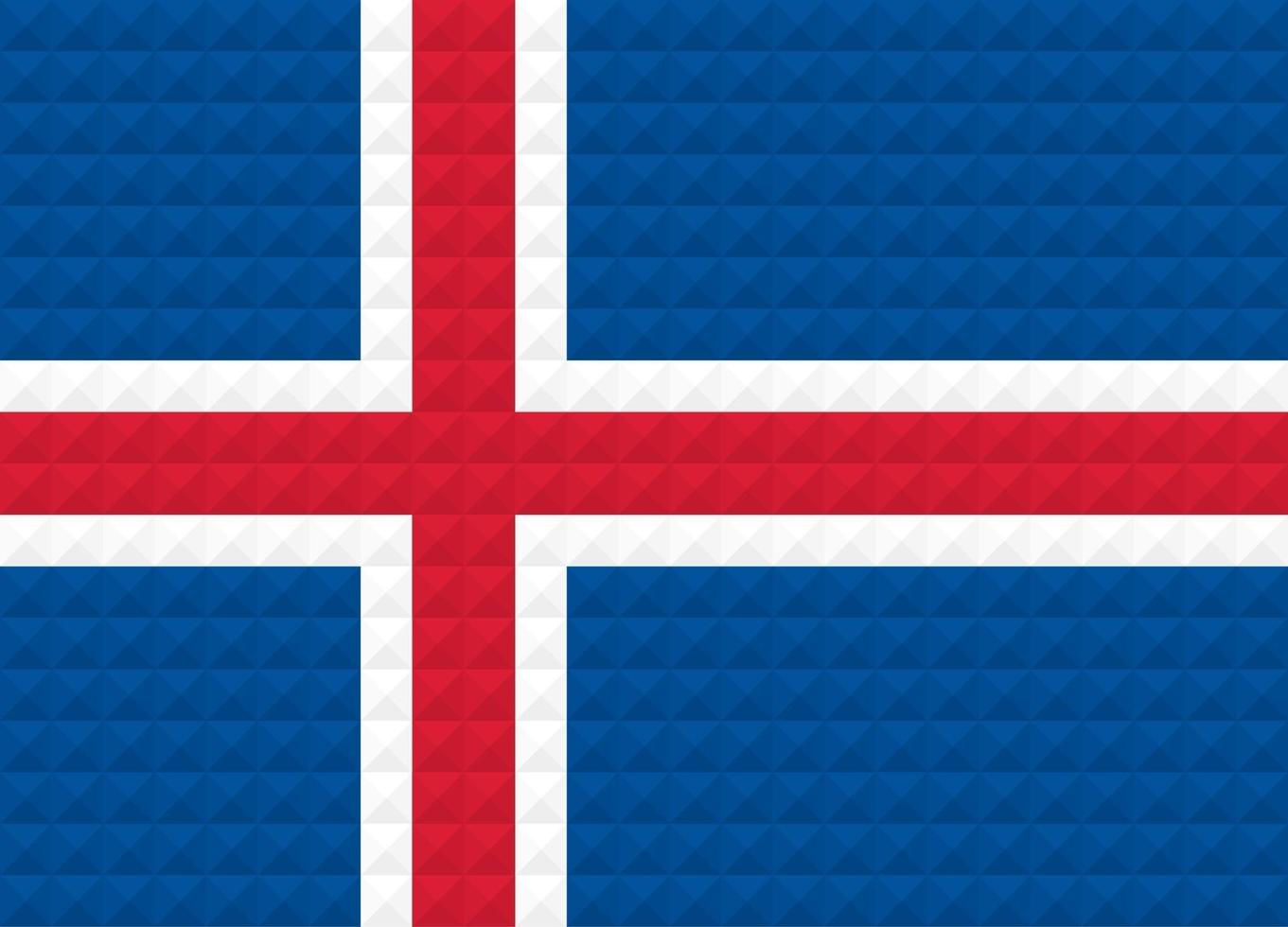 Artistic flag of Iceland with geometric wave concept art design vector