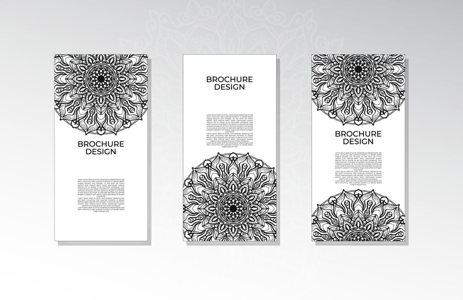 Brochure or poster with mandala vector