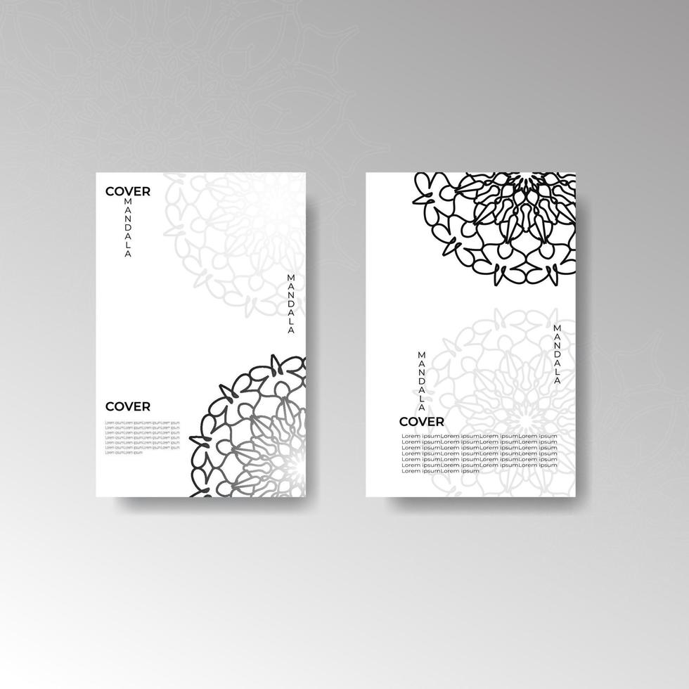 Cover Book coloring page with Mandala vector
