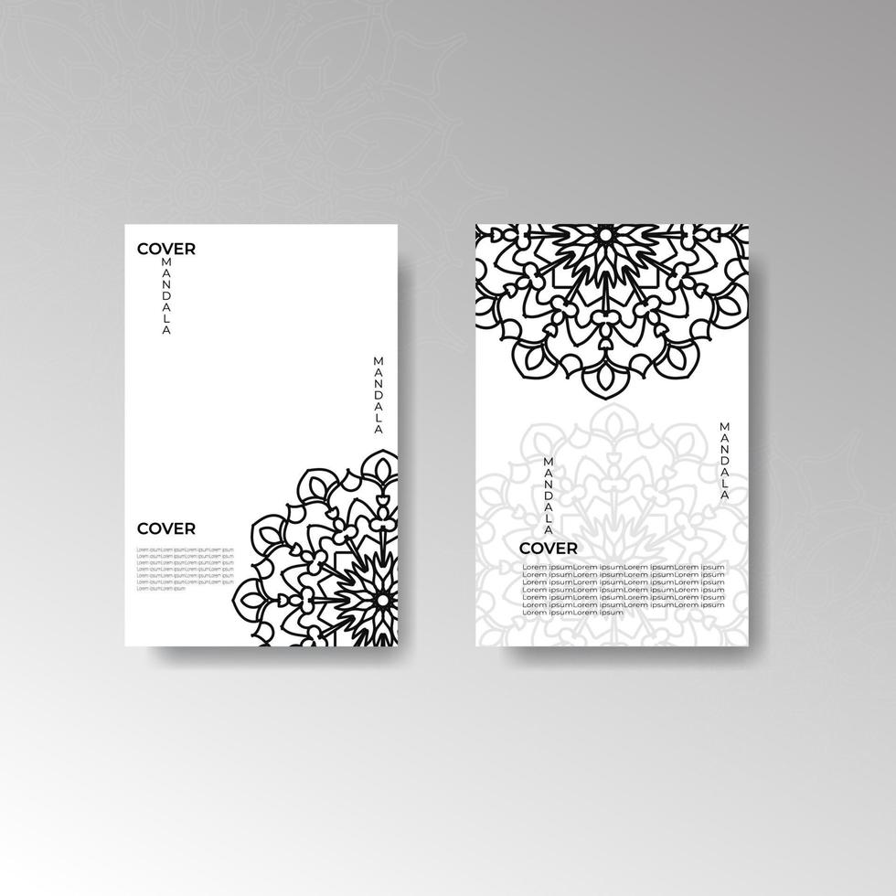 Cover Book coloring page with Mandala vector