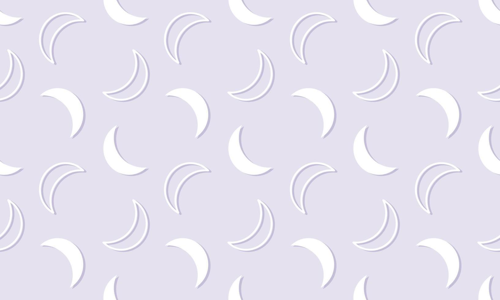 Moon seamless pattern on cute light purple background for printing on paper, fabric, textile or web wallpaper. vector illustration