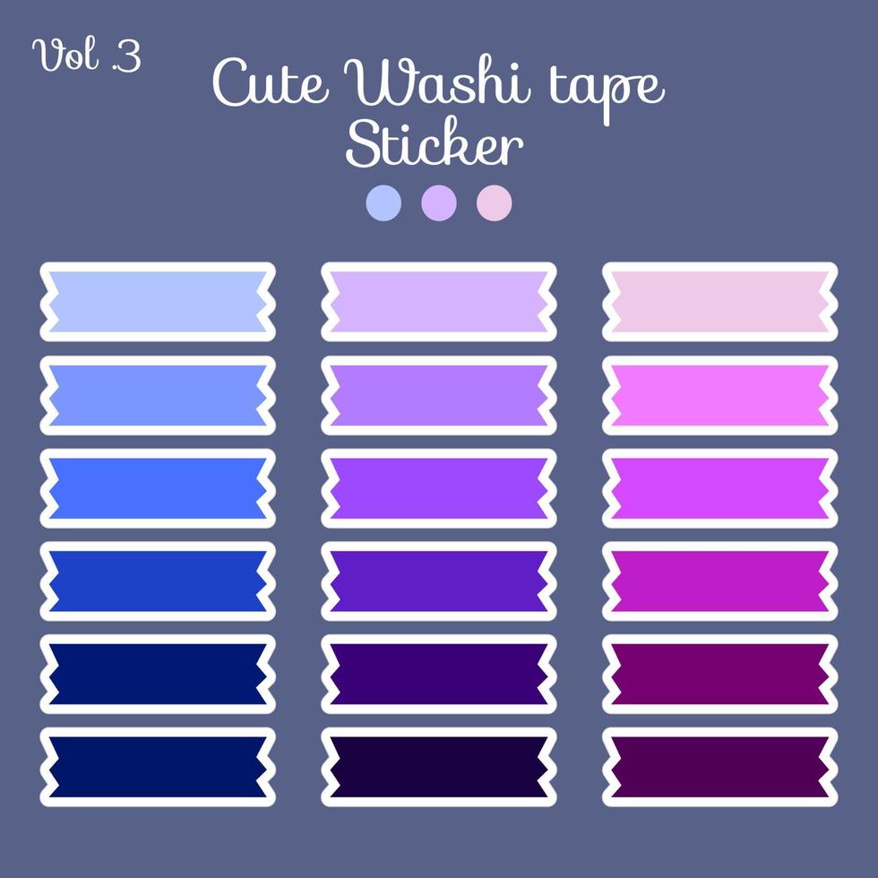 washi tape sticker with cute colorful paper collection with dot and line motif for simple journal decoration. printable stickers vector