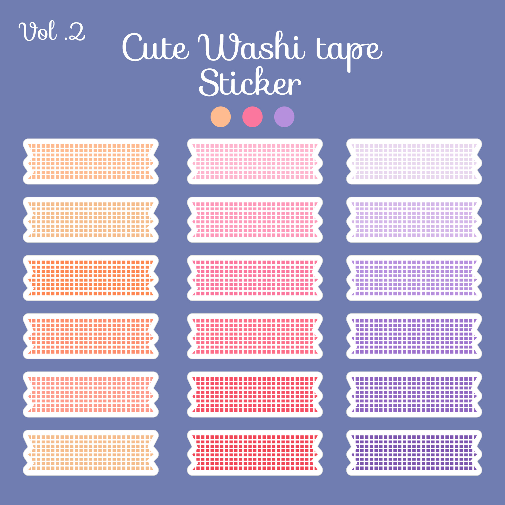 washi tape sticker with cute colorful paper collection with dot