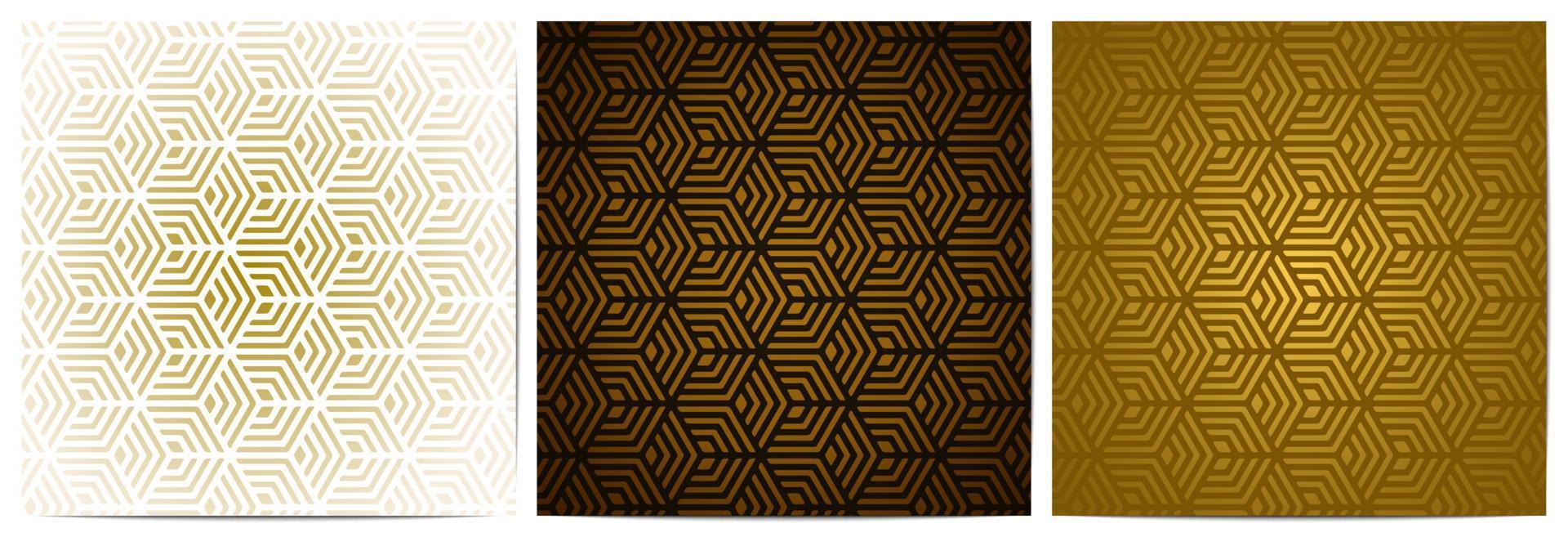 Geometric pattern with gold stripes and polygonal shape vector