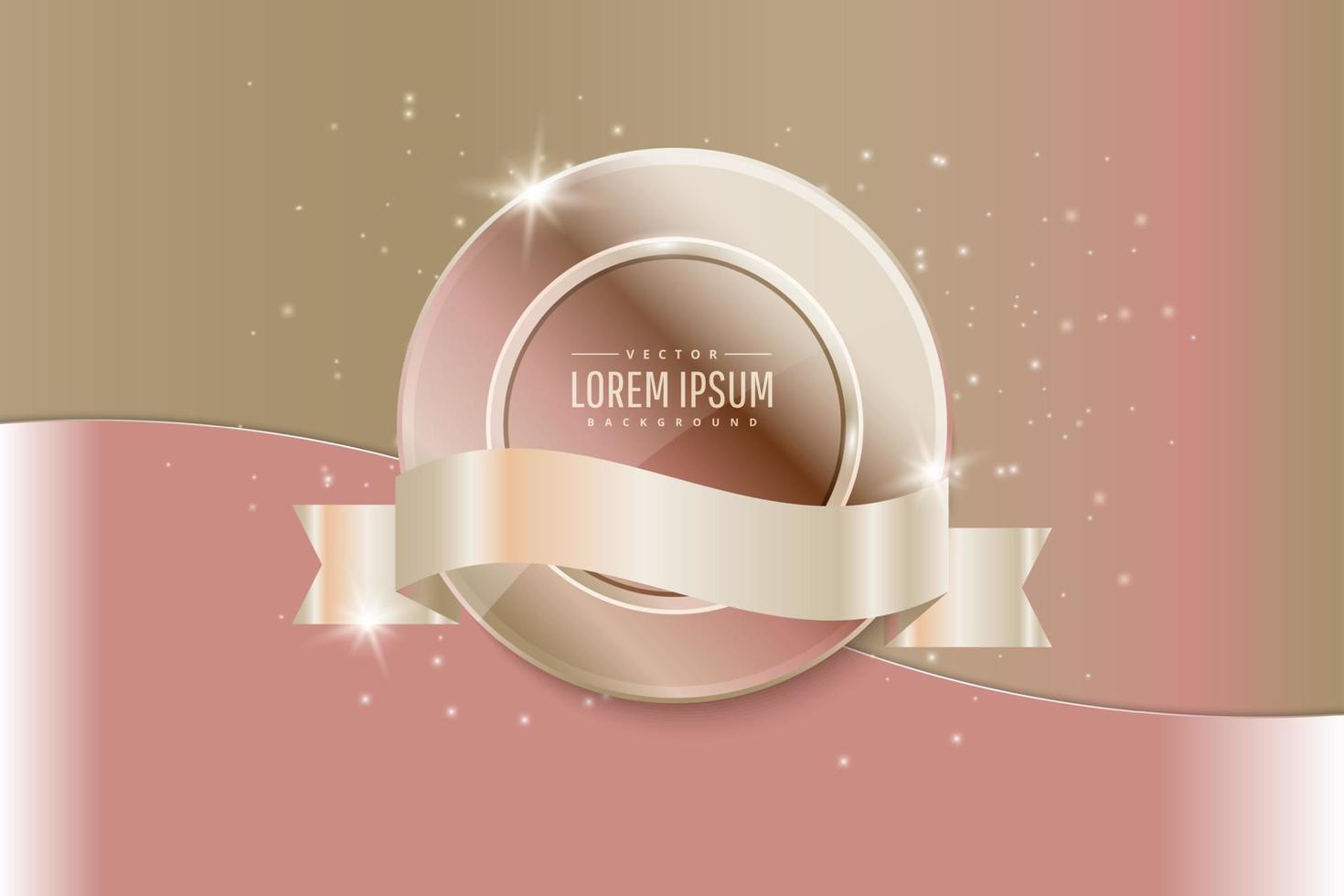Luxury pink background with shiny label design element vector