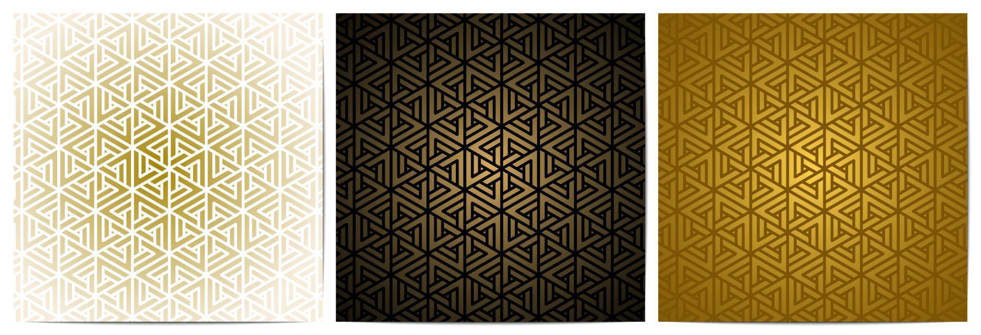 Geometric pattern with polygonal shape and triangle gold lines vector