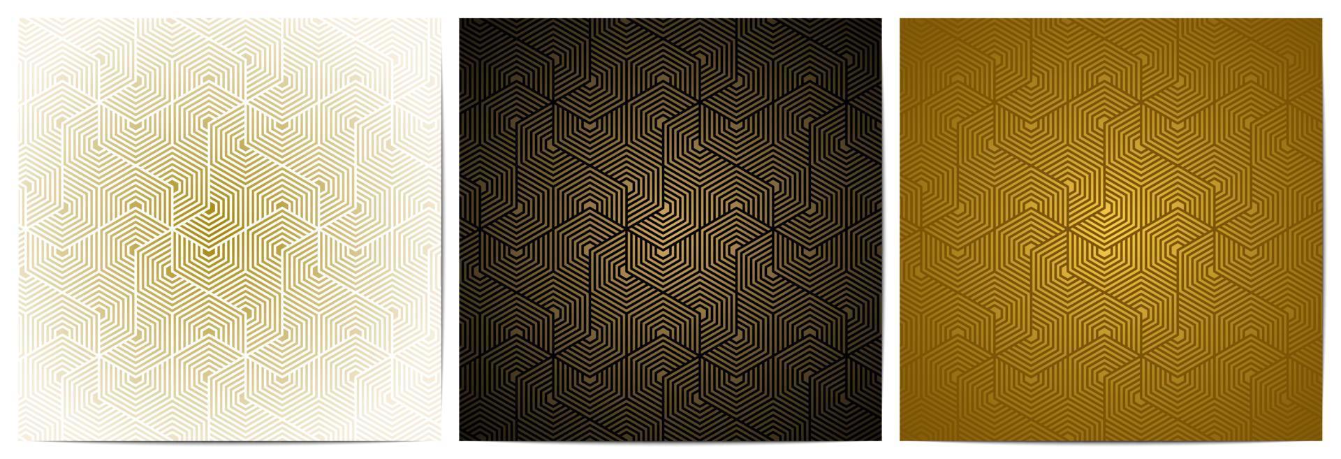 Geometric pattern luxury background with stripes gold lines vector