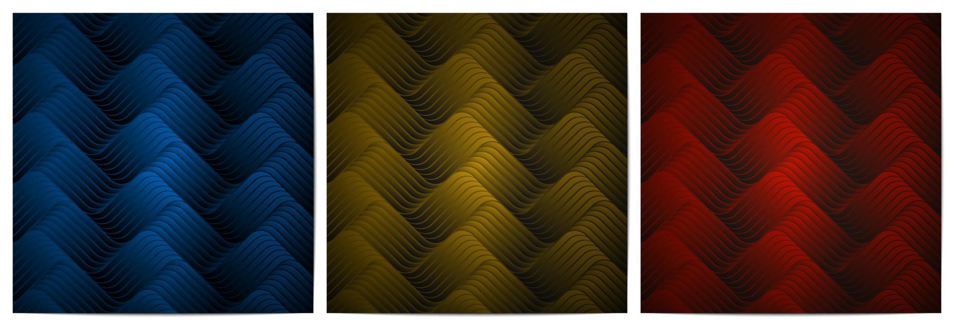 fondo geométrico con patrón de ondas fondo oscuro vector