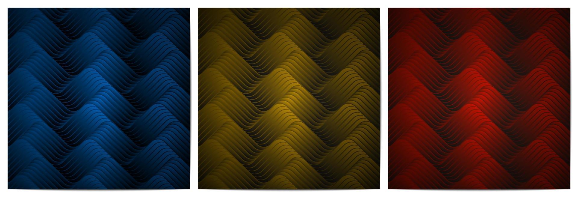 Geometric background with waves pattern dark background vector