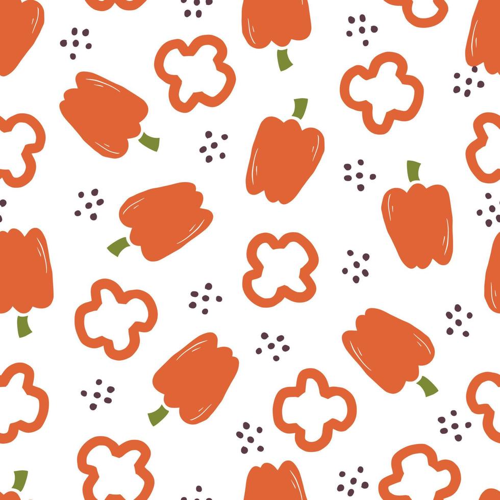 Seamless pattern of simple pepper vector