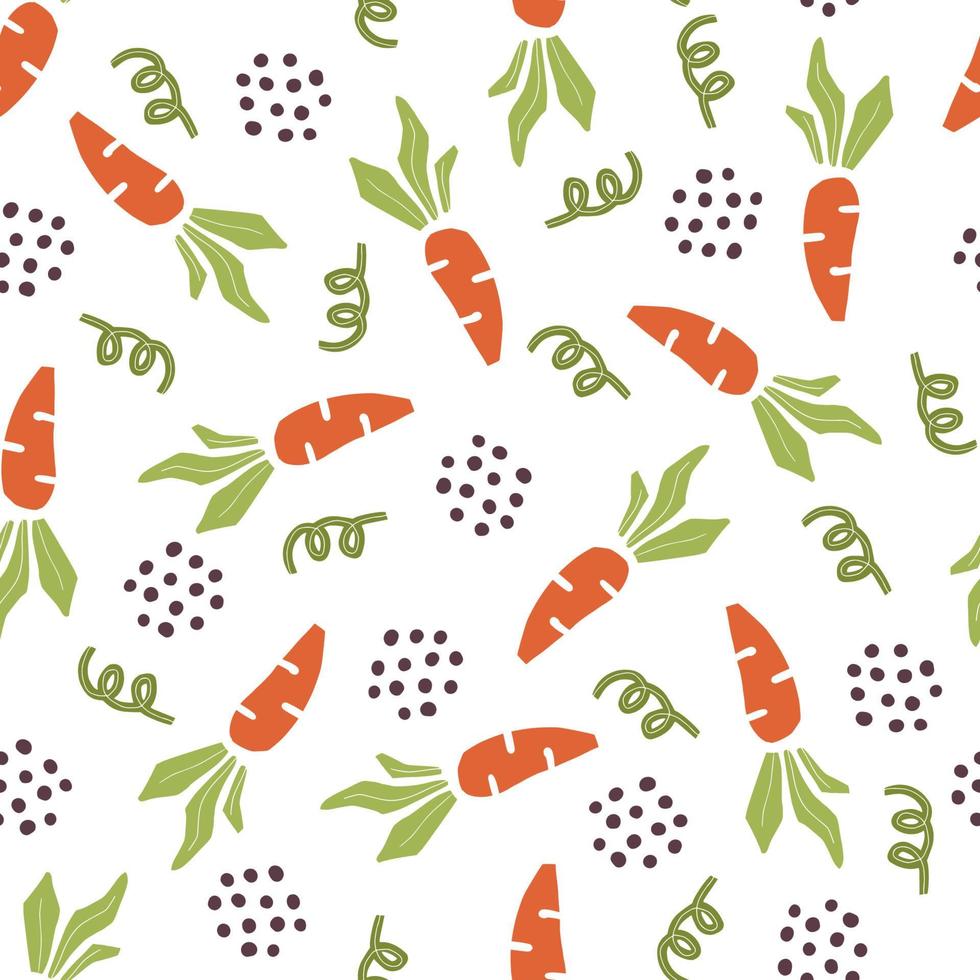 Seamless pattern of simple carrot vector