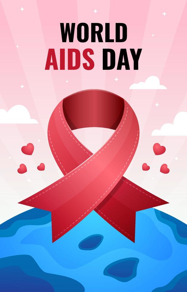 Red Ribbon for World Aids Day Poster vector