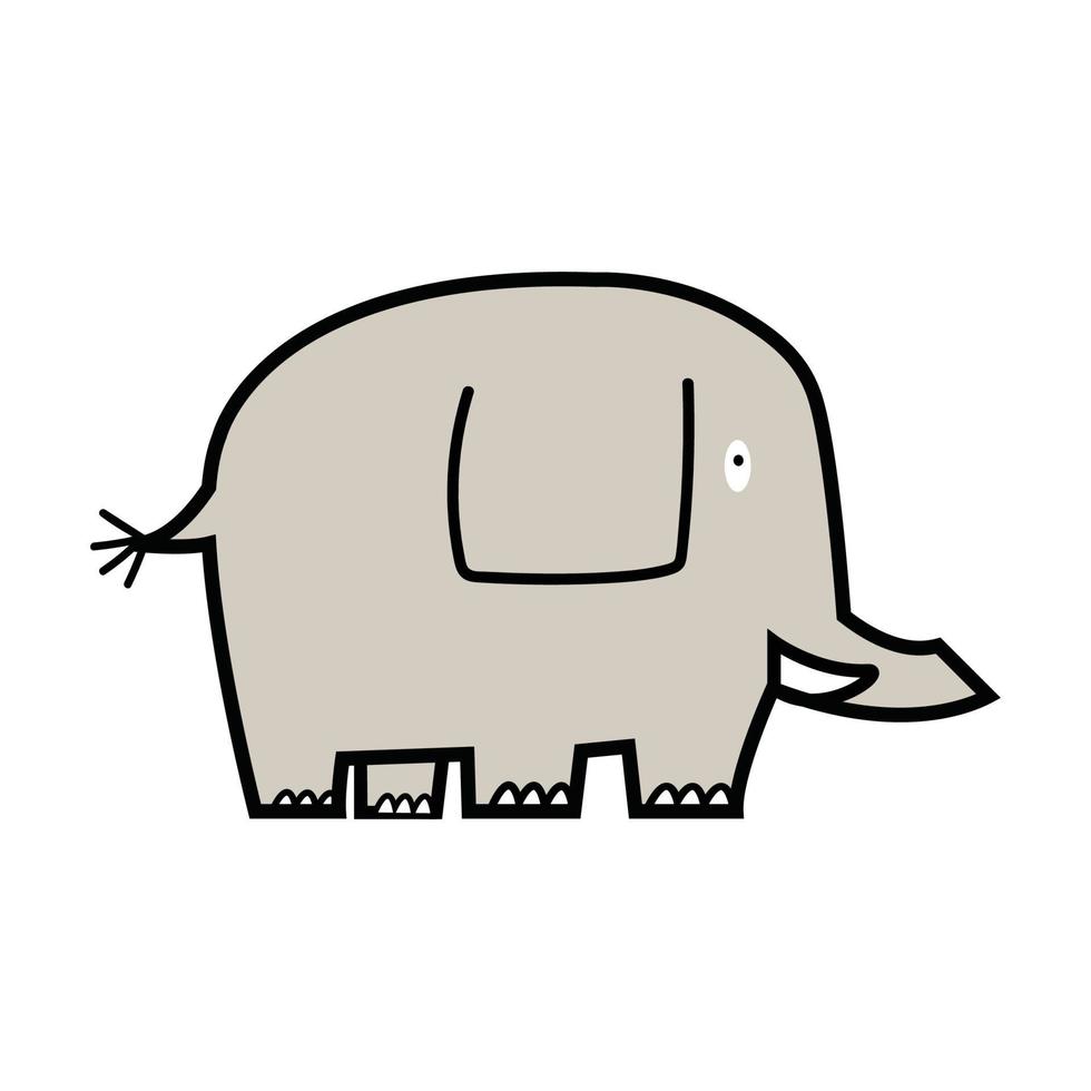 Cute elephant doodle icon Vector