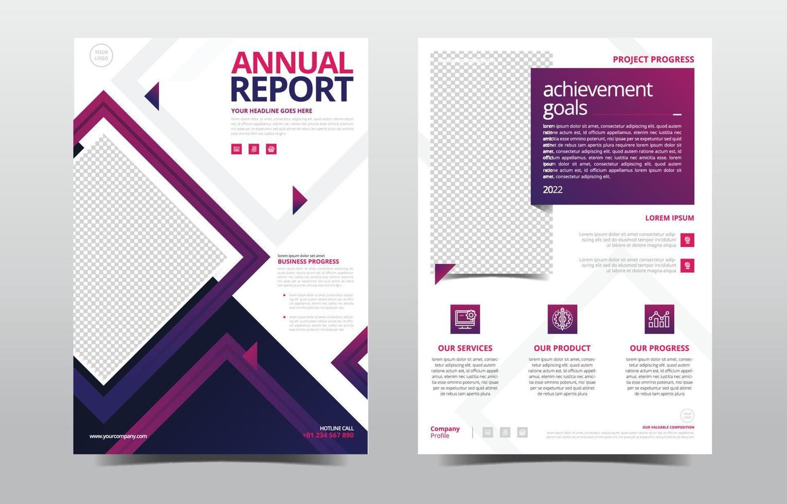 plantilla de informe anual trabajo en equipo vector