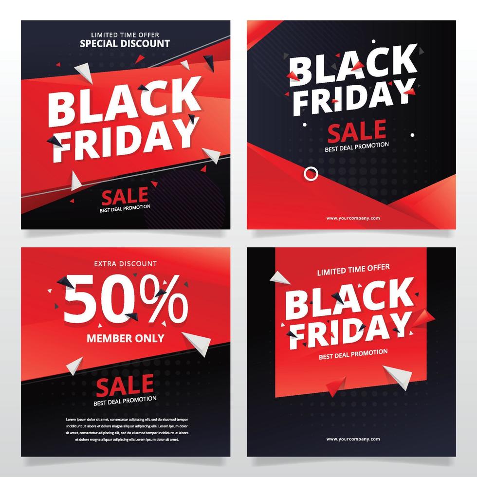 Black Friday Sale Social Media Post vector