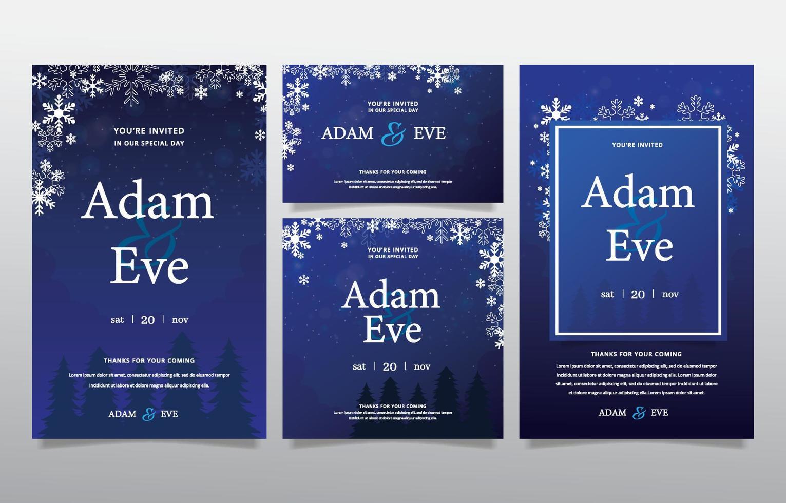 Winter Invitation Set vector