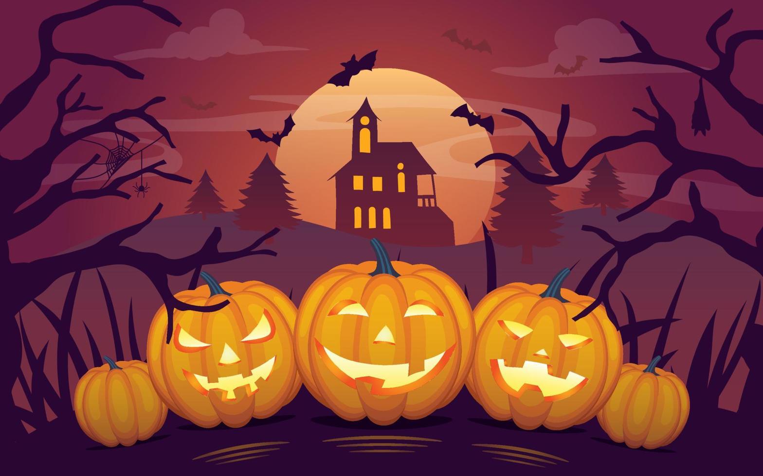 Halloween flat style background design vector