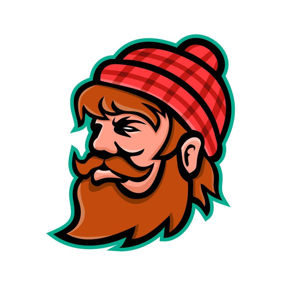 paul bunyan head mascot vector