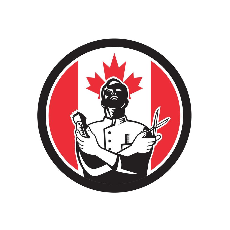 canadian barber clippers mascot vector