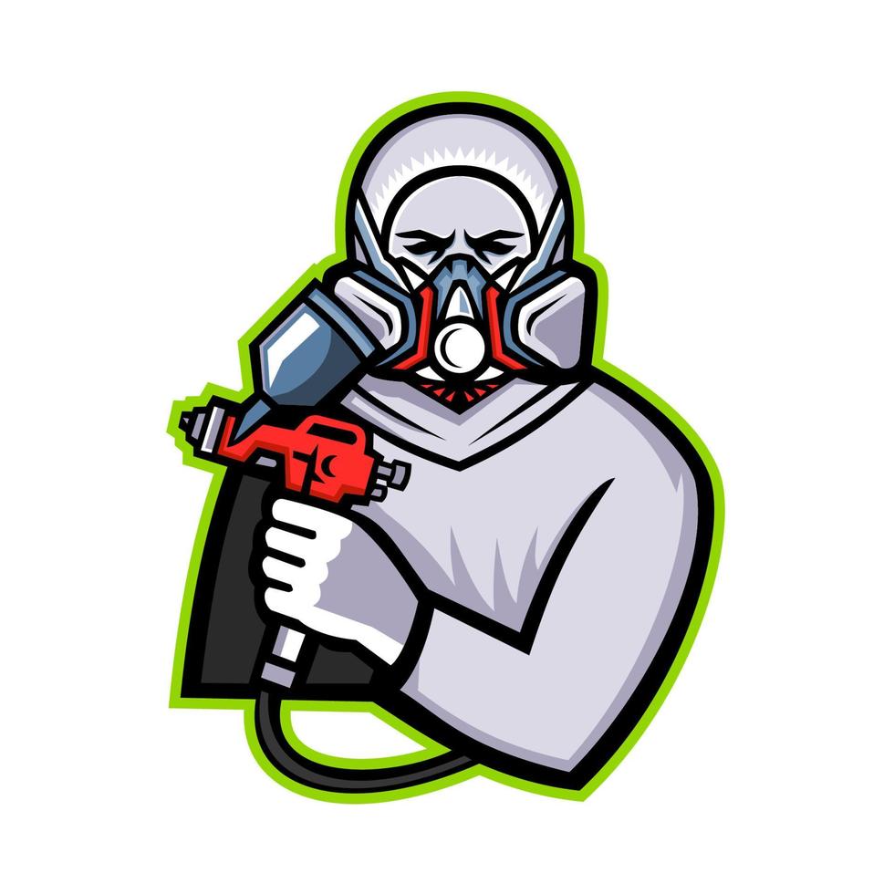 Industrial Spray Painter Mascot vector