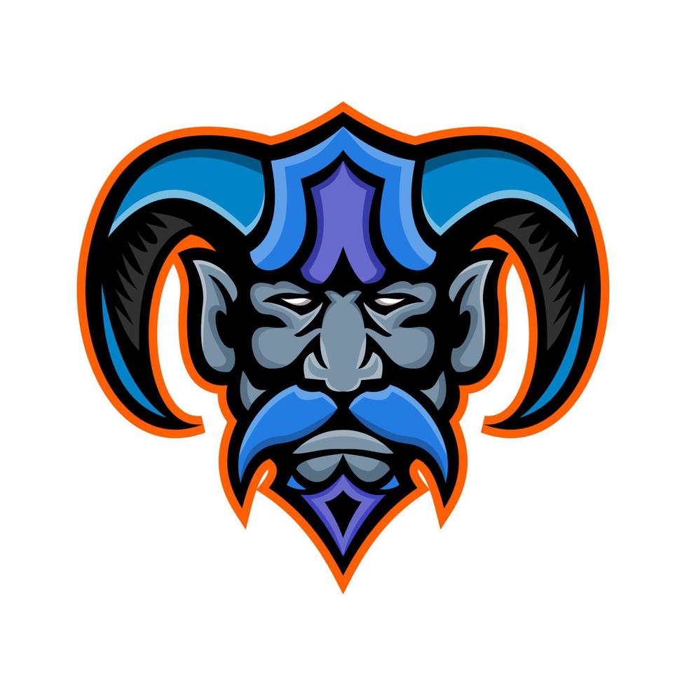 Hades Greek god head mascot vector