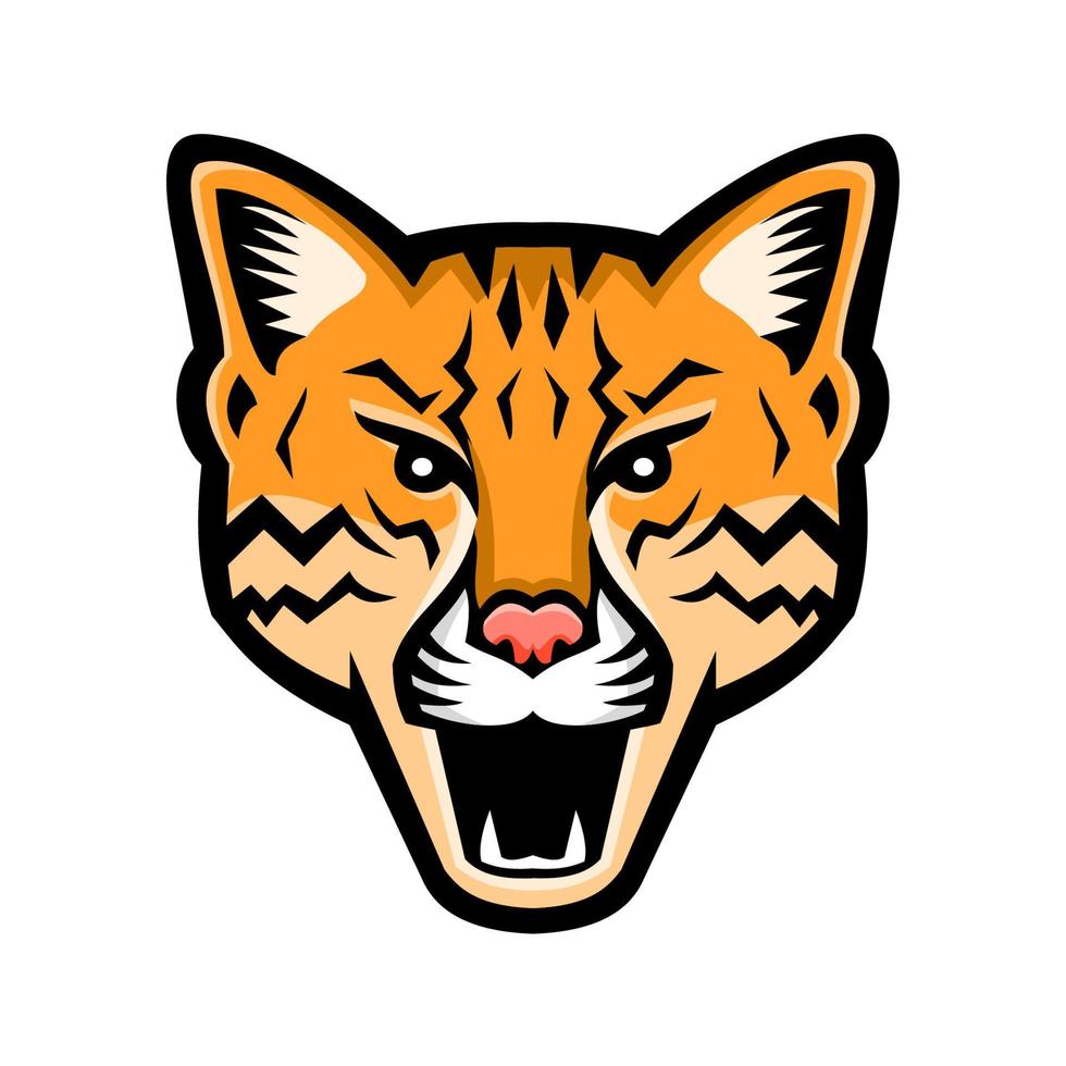 ocelot head front mascot vector