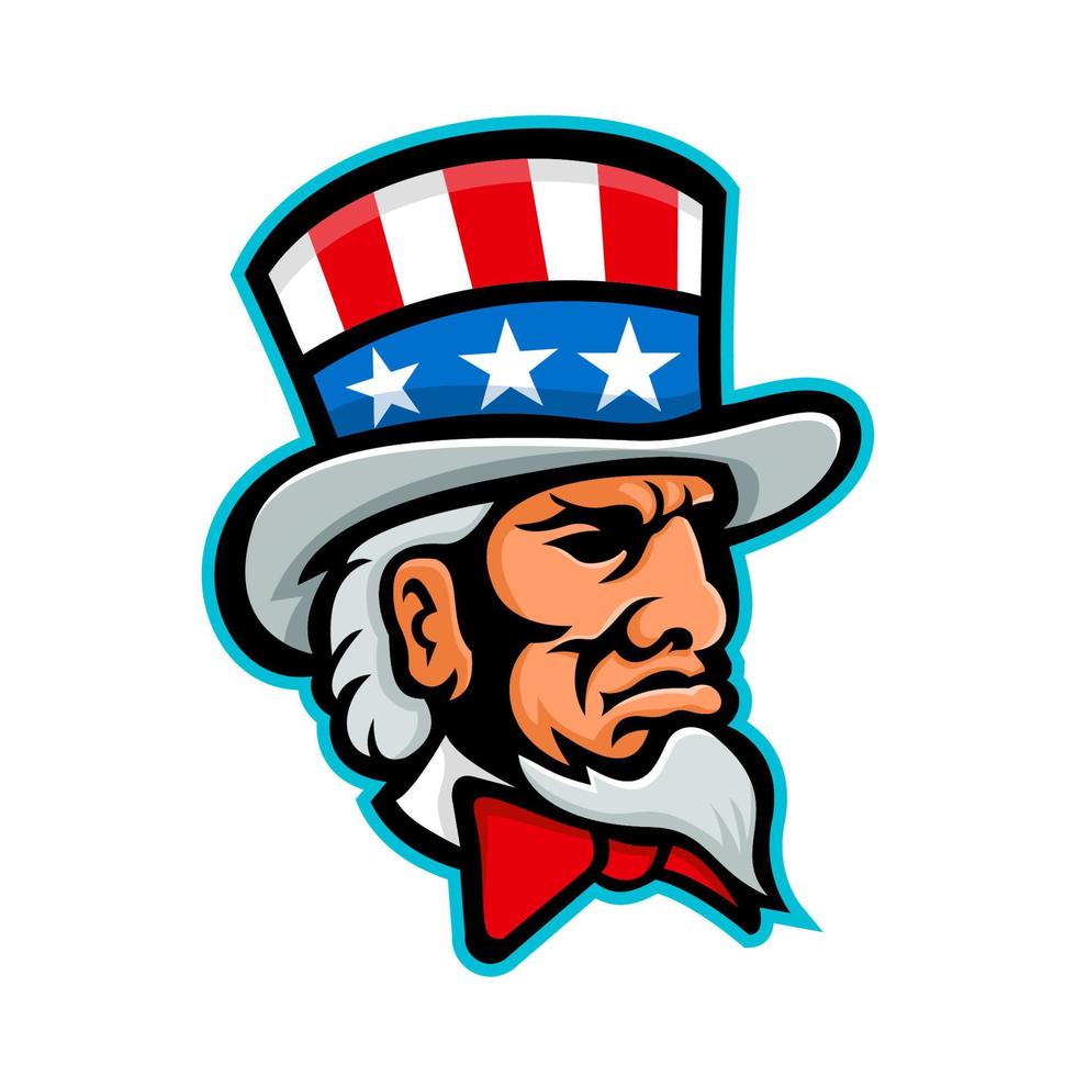 uncle sam head mascot vector