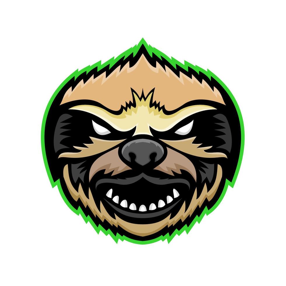 sloth head mascot vector