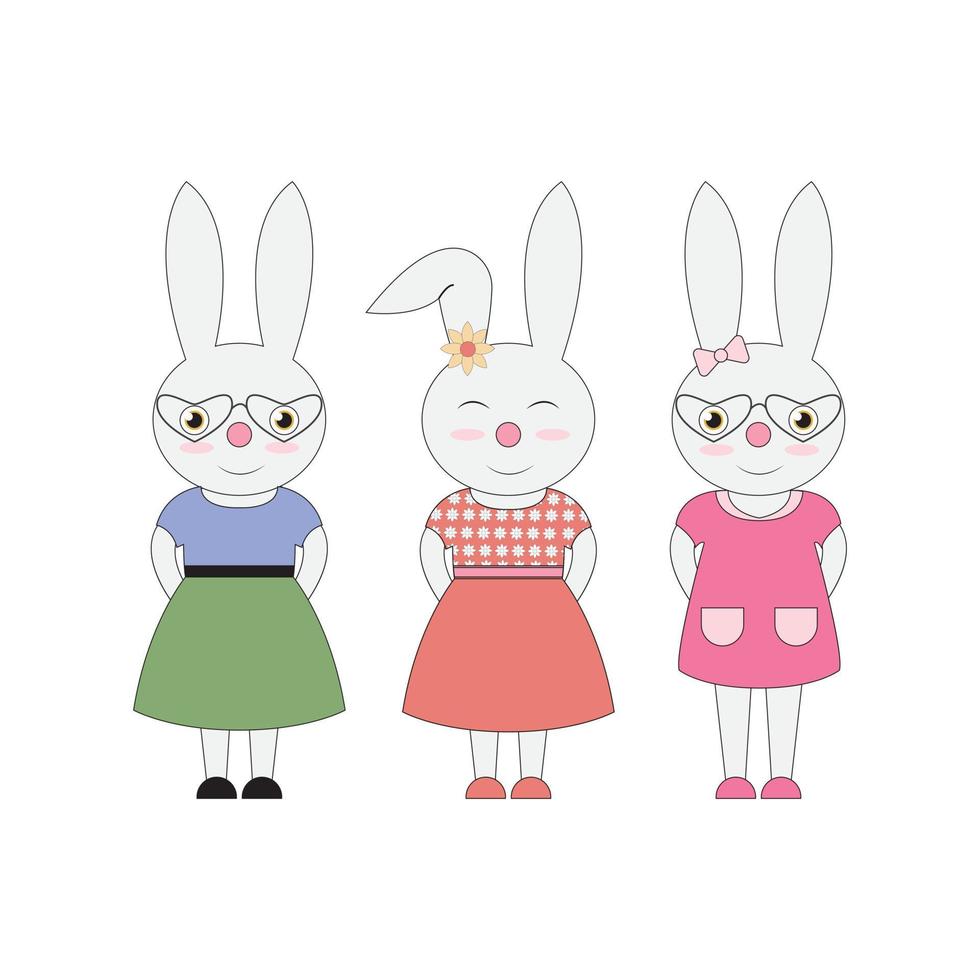 cute rabbit animal cartoon vector