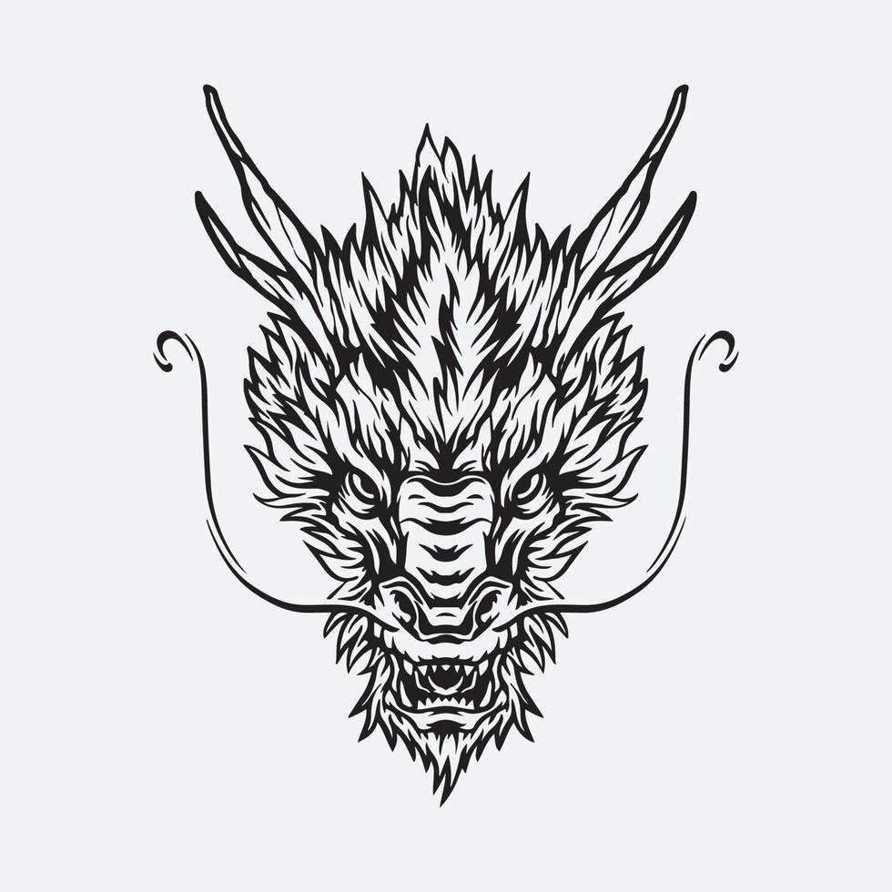 Dragon head illustration vector