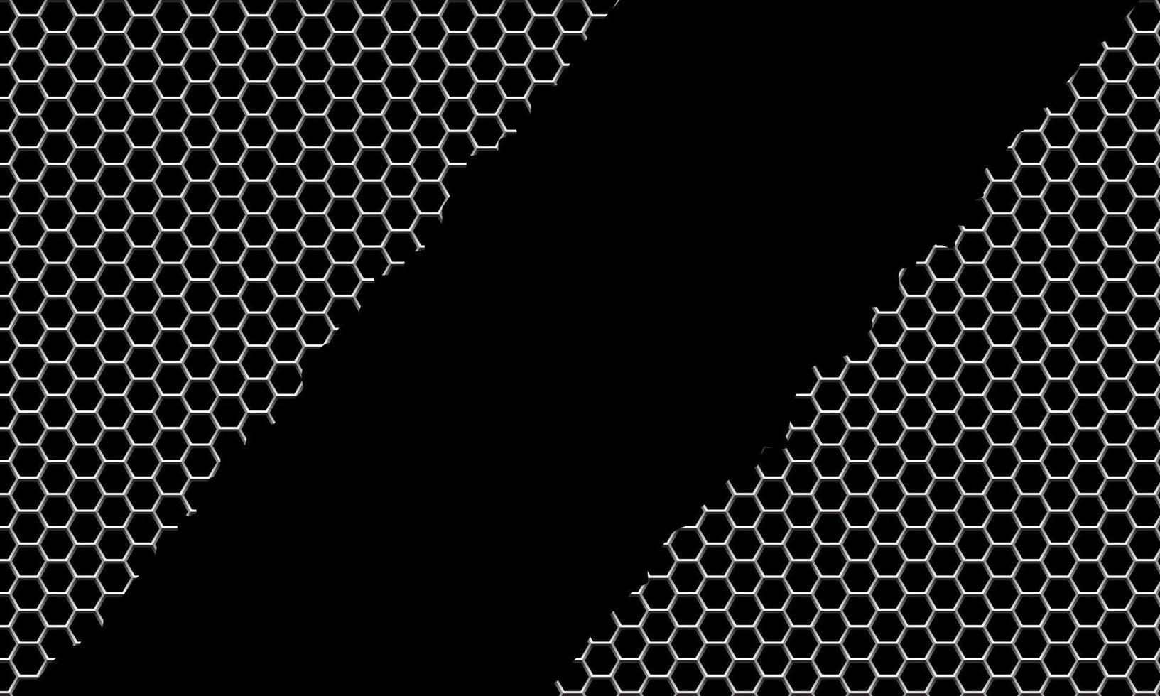 Abstract metal torn hexagon mesh in black design modern luxury futuristic technology vector background