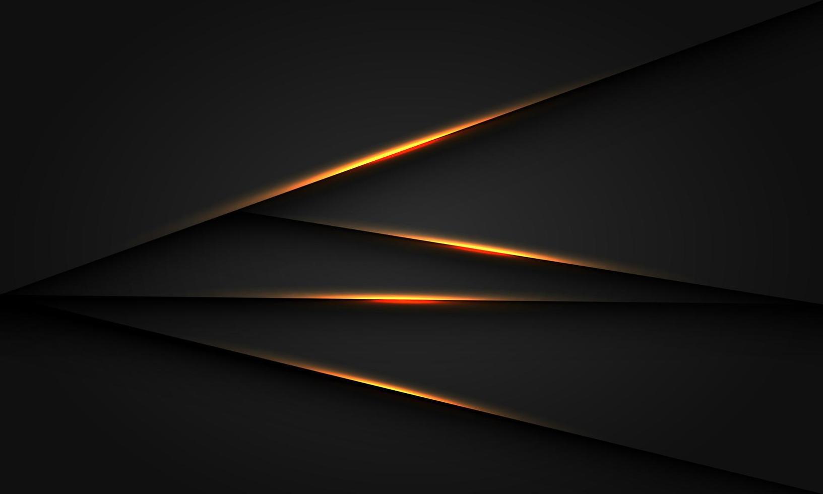 Triángulo de sombra de luz dorada abstracta en vector de fondo futurista de lujo moderno diseño metálico oscuro