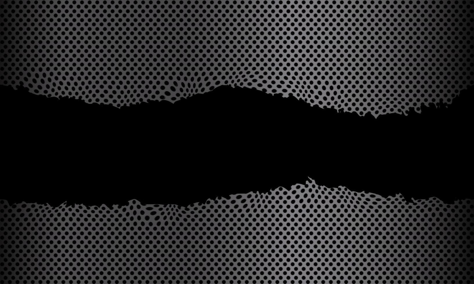 Abstract grey metallic torn circle mesh in black design modern luxury futuristic technology vector background