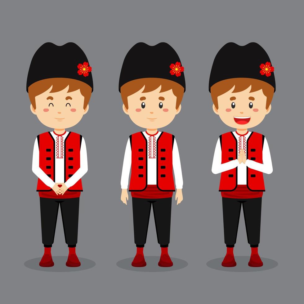 Bulgarian Character with Various Expression vector