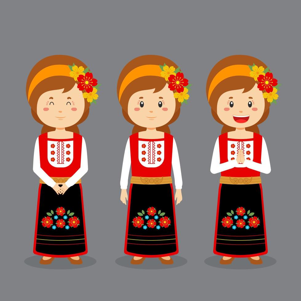 Bulgarian Character with Various Expression vector