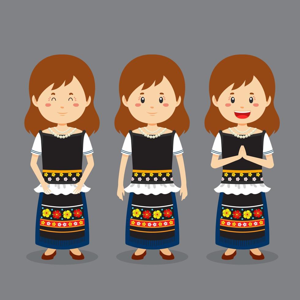 Hungary Character with Various Expression vector