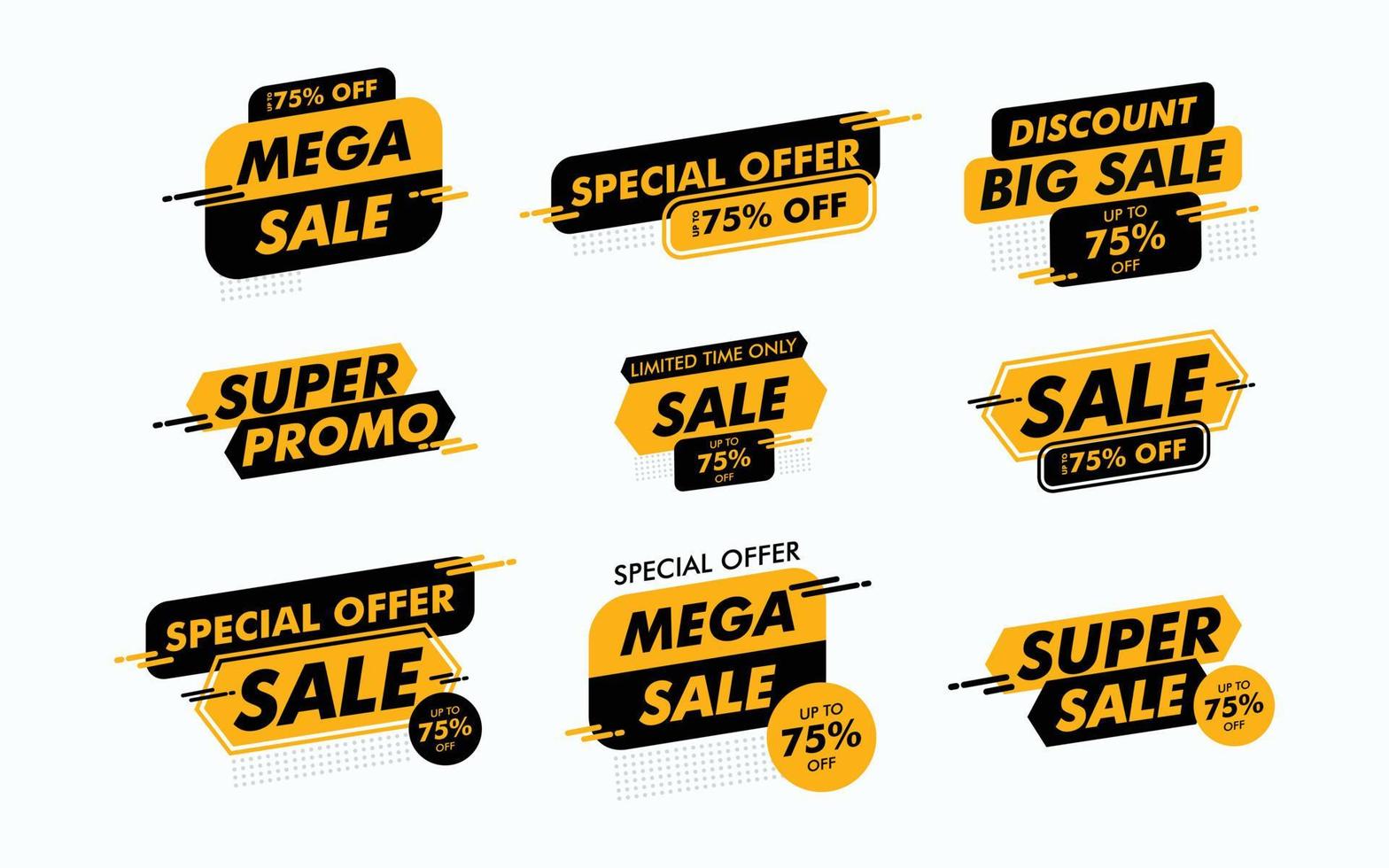 Set labels with inscription sale ad or promo shopping concept Vector