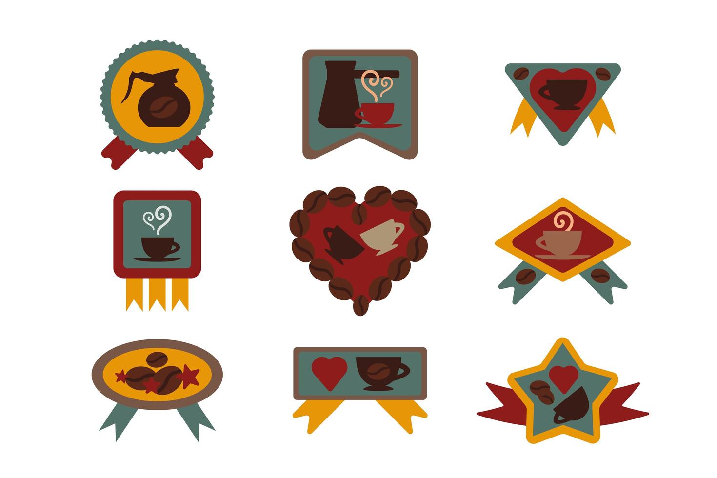 Coffee drink shop or cafeteria badge set vector