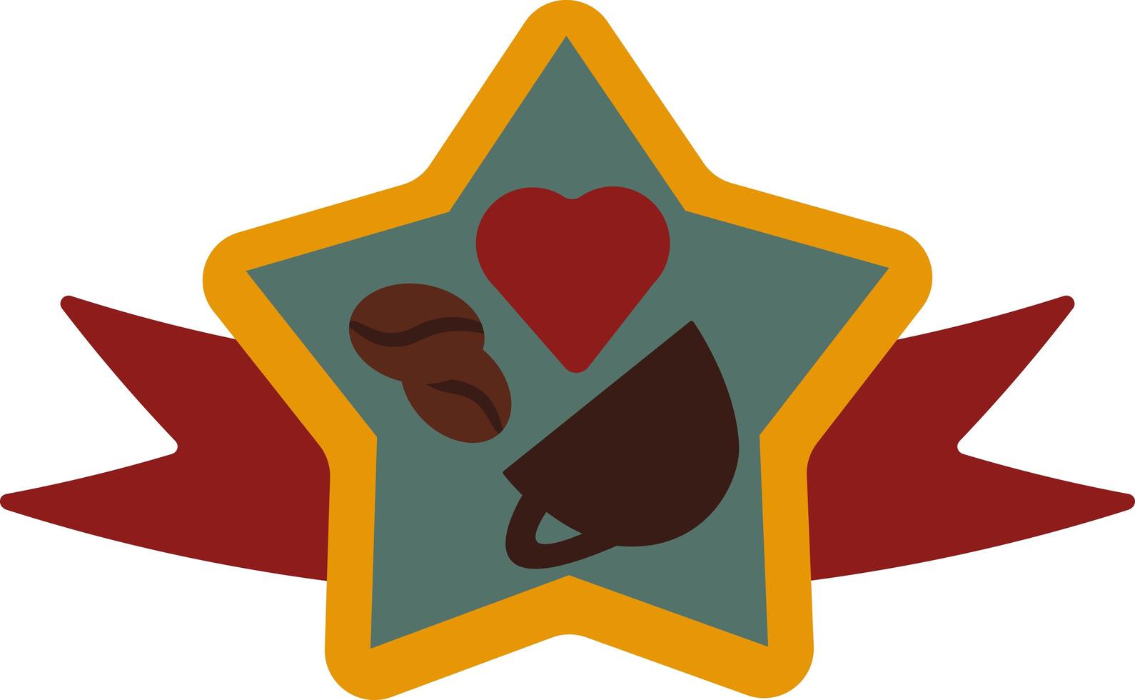 Love coffee drink creative sticker badge vector