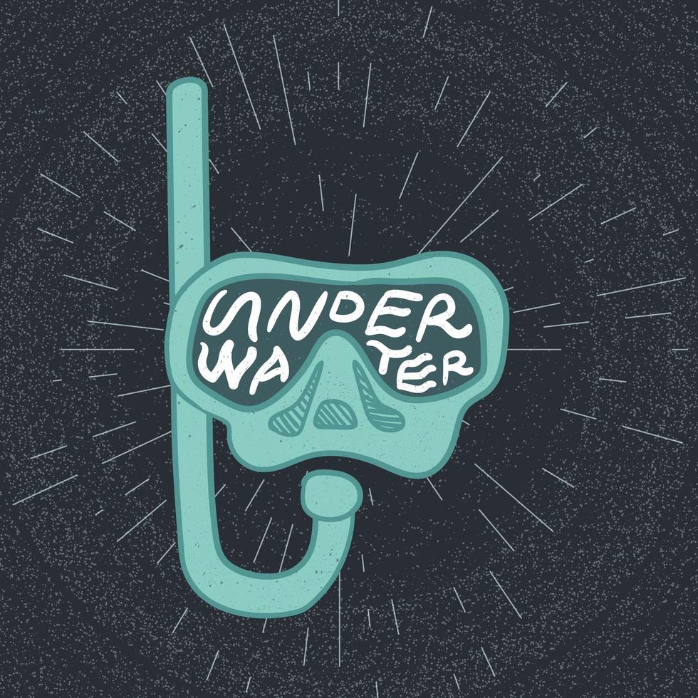 Diving mask lettering vector