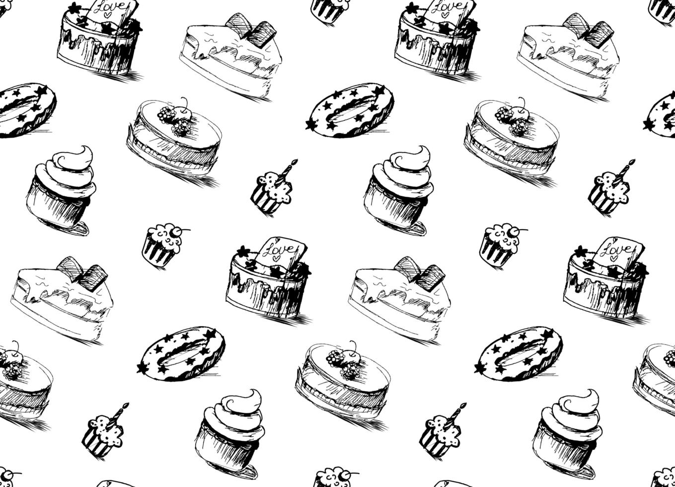 sabrosos pasteles de patrones sin fisuras vector