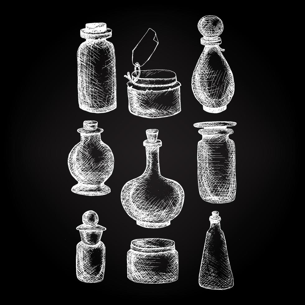 Vintage jars and bottles vector