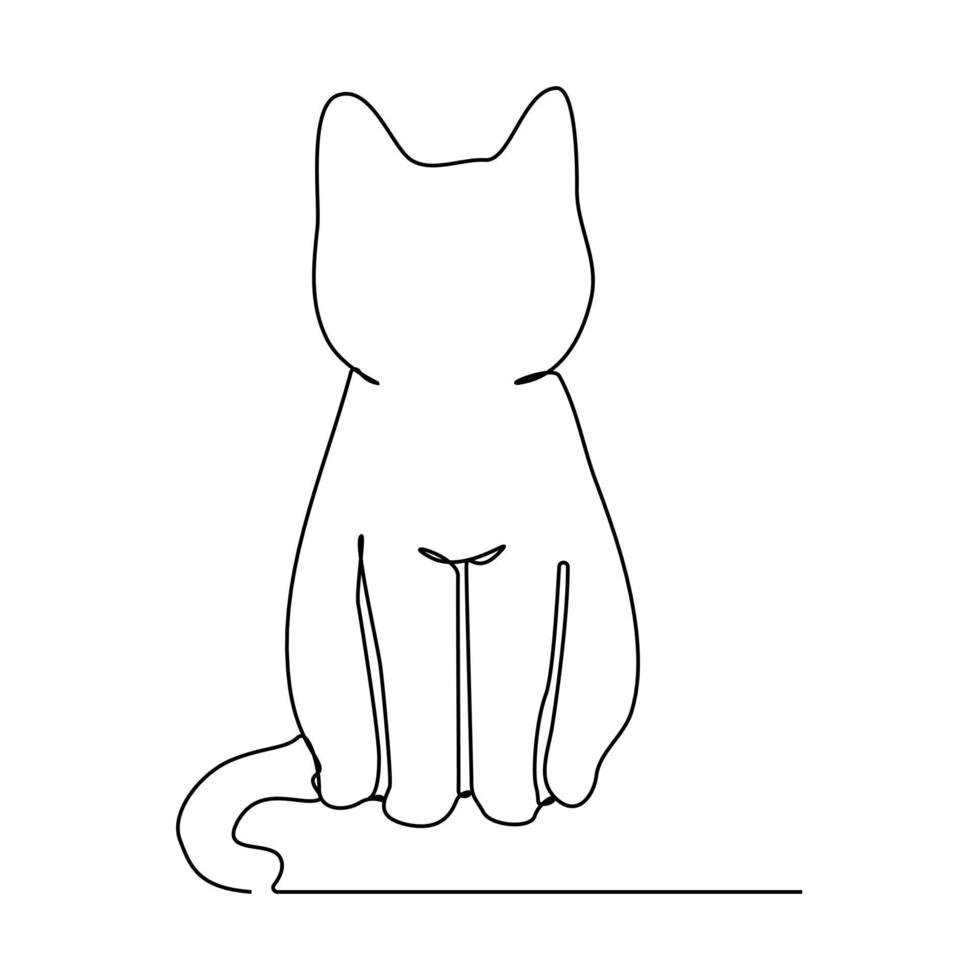 Continuous lines. Minimal cats. vector