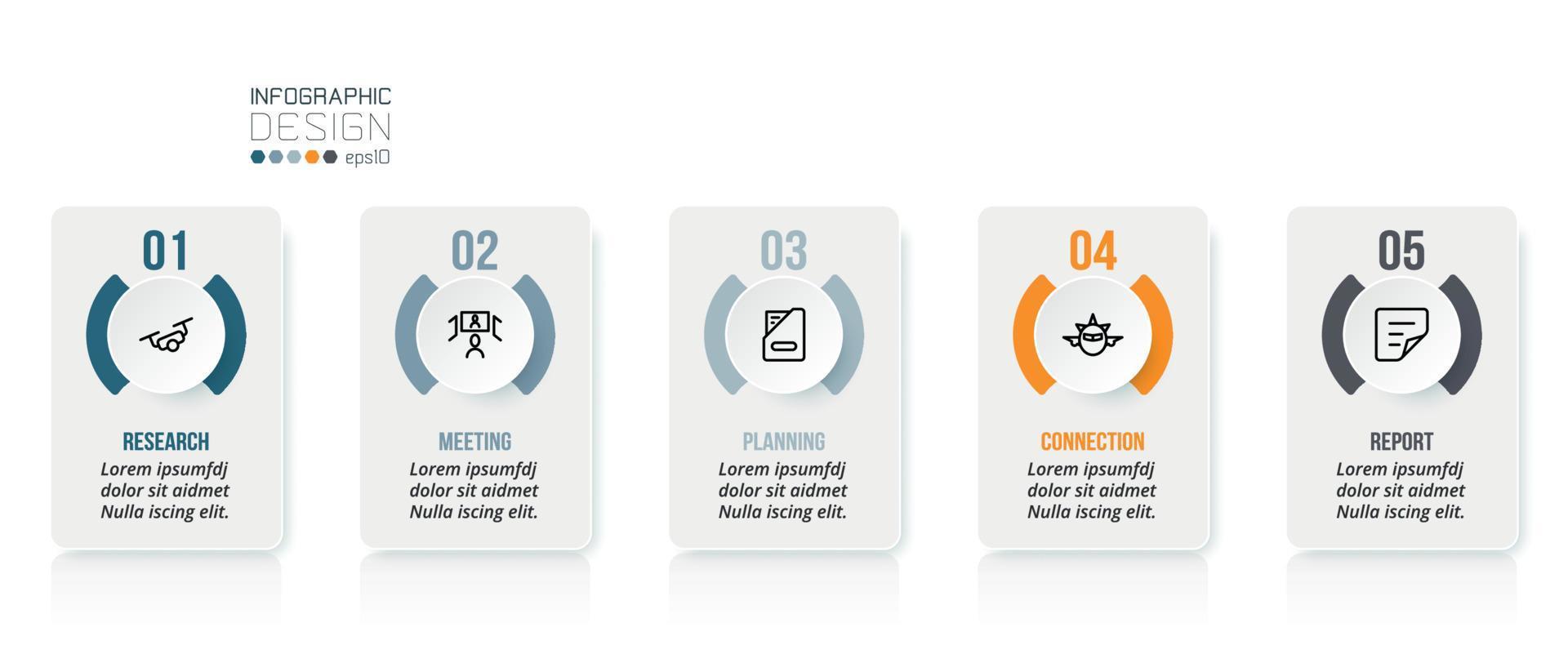 Business concept infographic template with step. vector