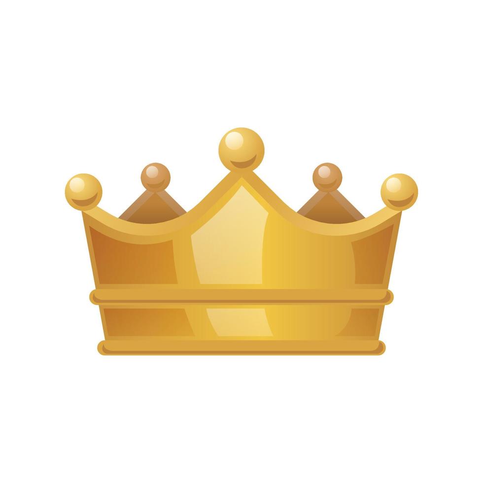 Golden crown isolated on white background, vector illustration