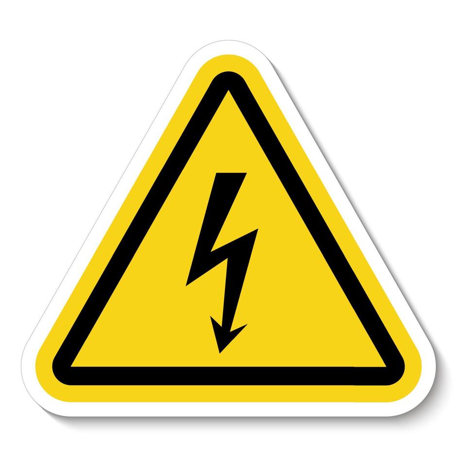 Signo de símbolo de alto voltaje de peligro aislado sobre fondo blanco, ilustración vectorial vector