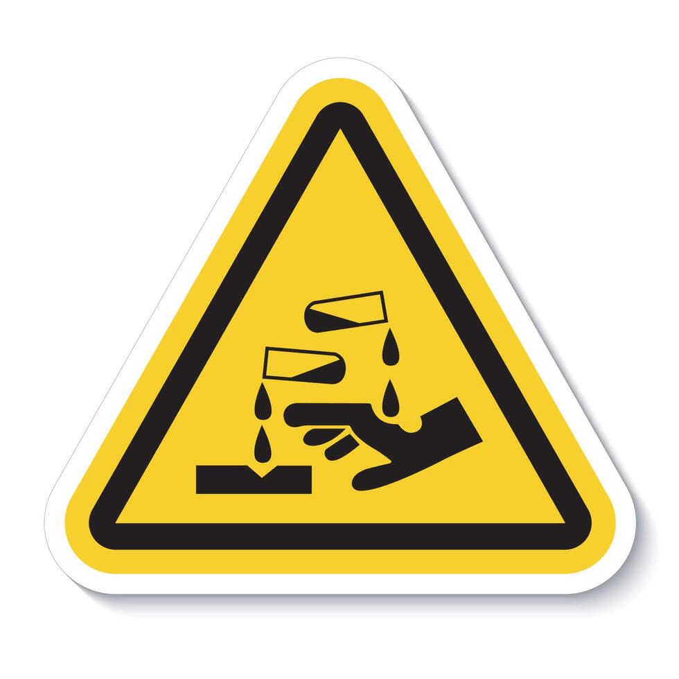 Beware Corrosive Substance Symbol Isolate On White Background,Vector Illustration vector
