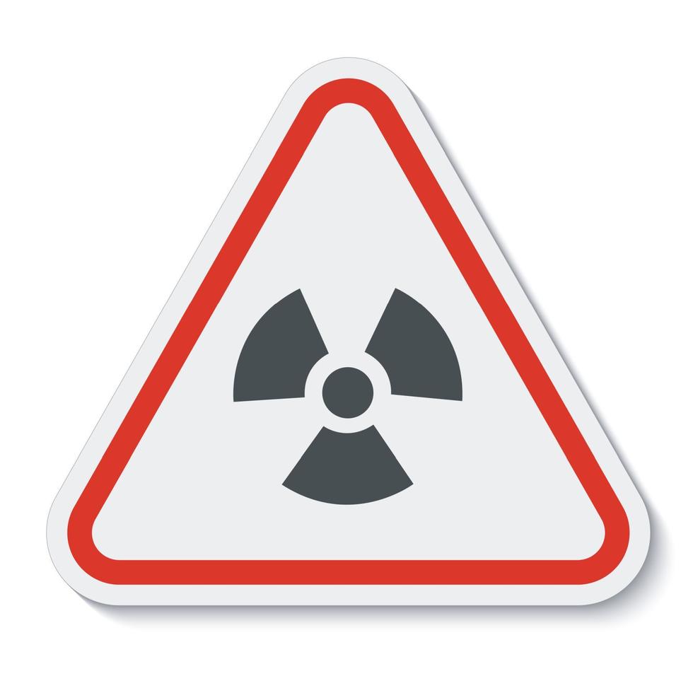 Signo de símbolo de peligro de radiación aislado sobre fondo blanco, ilustración vectorial vector